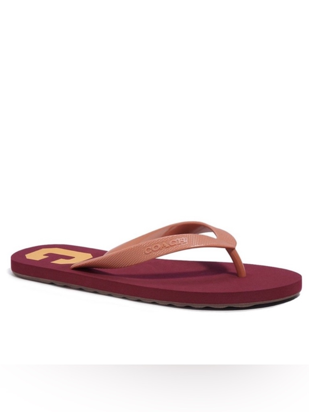Coach Zak Varsity Flip Flop Sandals color Wine